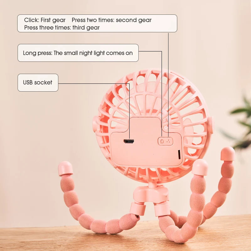 Octopus To-Go Mini Fan